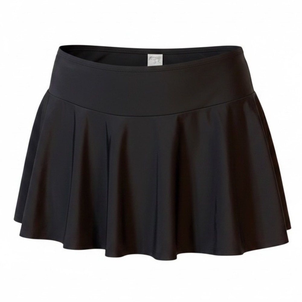 Kona Sol Black Swim Skirt Skort Bikini Bottom Plus Size 1X Side Tie Modest